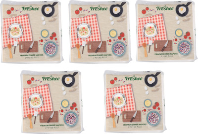 

Freshee 50 pulls 2 ply Dinner Pack Of 5 Napkin tissue that offers a fresh soft and hygienic experience(Pack of 50)