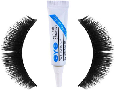 

BAGRIA Hair Waterproof Eye Lashes Mink Collection With Eyelash Clear White Glue (Pack of 2)(Pack of 2)