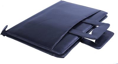 COI Faux Leather 20 Leaf Adustable Handle Document file folder(Set Of 1, Black)