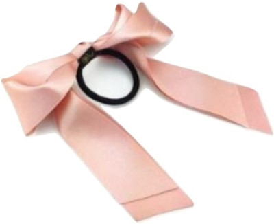 

TBOP HAIR BAND Lady Cute double satin bow tie hair ring scrunchies in pink color 1 PC Hair Pin(Pink)