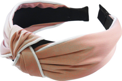 AyA Fashion Designer Pink Broad Knotted Hairband | Retro Style Wide Bandana Hair Band Hair Band(Pink)