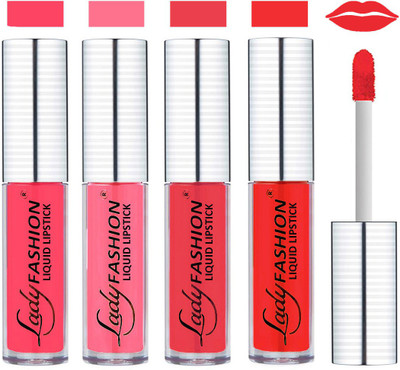 

Lady Fashion College Girls Sensational Matte Kiss Proof Liquid Lipstick(Wintage Tempting, Peach, Pink, Milky Red)