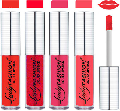 

Lady Fashion College Girls Sensational Matte Kiss Proof Liquid Lipstick(Orange, Pinkish Fantasy, Wintage Nude, Orange)