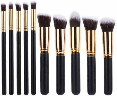 

DALUCI 10 Pcs Makeup Brushes Set Tool Pro Foundation Blending Blush Eyeliner Face Powder Brush Kit(Pack of 10)