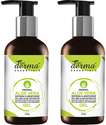 

True Derma Essentials Aloe Vera Gel (92% Bio Active Aloe Extracts) Refreshing & Moisturizing Gel(400 ml)