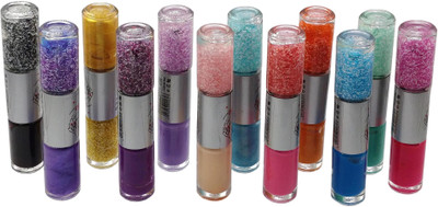 

One Personal Care 2 in 1 Velvet Nail Art Polish (Combo of 12) A Series Pink, Red, Orange, Violet, Yellow, Green, Blue, Purple, Black, Burgundy(Pack of 12)