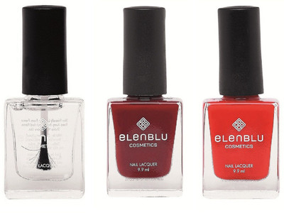 

Elenblu Mirror Glaze Top - Top Coats Nail Polish & Set of 2 Matte Nail Polish - Inflamed Rose & Wicked (9.9ml Each) Matte Nail Polish(Pack of 3)