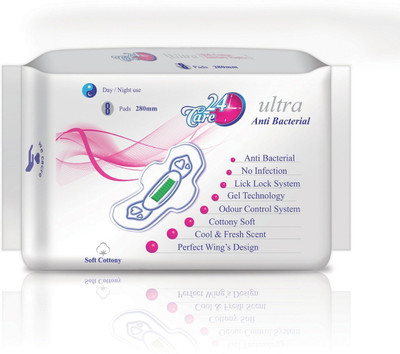 

24 Care Ultra Anti Bactrial Sanitary Pad (3 Pack Of 24 Pads) Sanitary Pad(Pack of 24)