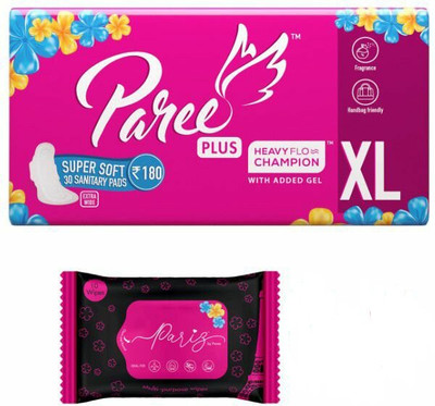

Paree Plus sanitary pads XL-30 and wipes Sanitary Pad(Pack of 30)