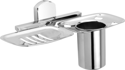 

KITCHENCLOUD Soap Dish With Toothbrush holder stainless steel(Silver)