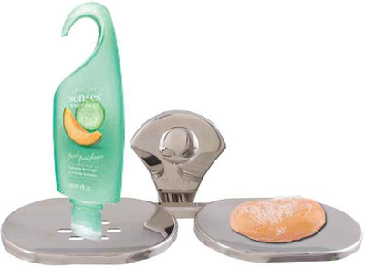 

McLION Double Round Soap Dish, Bathroom Soap Holder, Double Soap Dish-Suction, Double Soap Box(Glossy Finish, Grade 202 Stainless Steel)