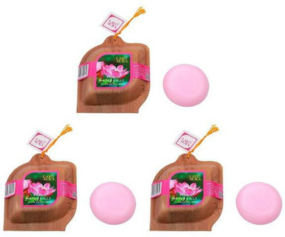 Lay & Aura Pink Water Lily Flower Oil Soap 300 grams (pack of 3)(300 g, Pack of 3)