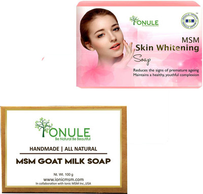 

Ionule MSM Skin Whitening Soap Goat Milk Soap Combo of 2(200 g, Pack of 2)