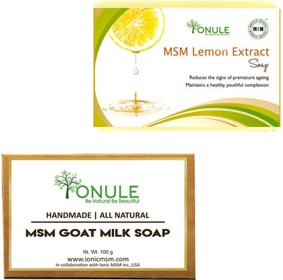 

Ionule MSM Lemon Extract Soap Goat Milk Soap Combo of 2(200 g, Pack of 2)