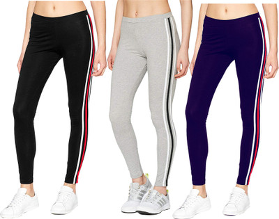 Eazy Trendz Striped Women Multicolor Tights