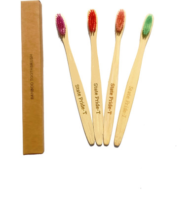 

State Pride-T Bamboo pack of 4 Medium Toothbrush(Pack of 4)