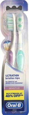 

Oral-B ultrathin Whitening Toothbrush Ultra Soft Toothbrush(Pack of 2)