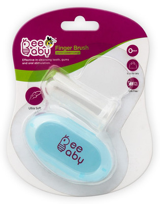 

Beebaby Silicone Finger Brush with Carry Case (Blue) Ultra Soft Toothbrush