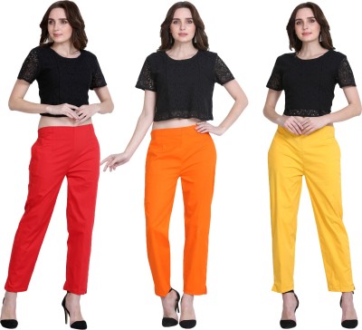 MARAMI Slim Fit Women Red, Pink, Orange Trousers