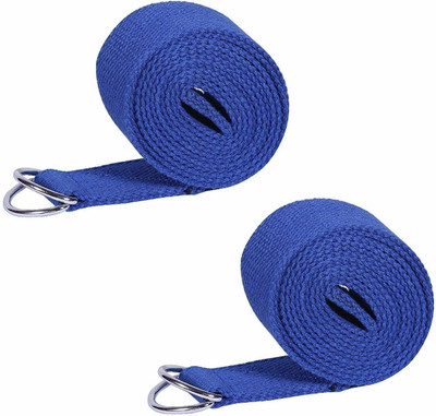 REHTRAD Durable Polyester Cotton Yoga Exercise Adjustable Straps 250CM Jute Yoga Strap(Blue)