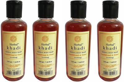 

Herbal Khadi SANDALWOOD+HONEY BODY WASH- Pack of 4(210 ml, Pack of 4)