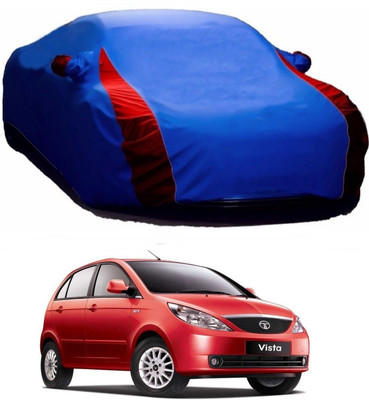 UDGHA Car Cover For Tata Vista Tech (With Mirror Pockets)(Red, Blue)