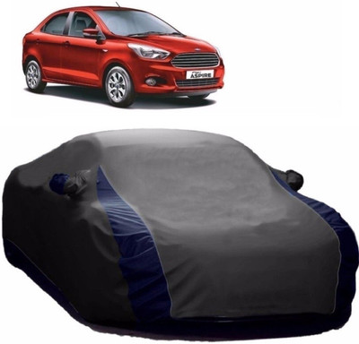 UDGHA Car Cover For Ford Figo Aspire (With Mirror Pockets)(Grey, Blue)