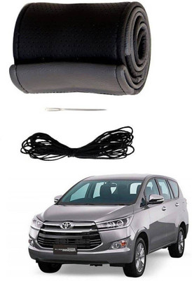 AYW Hand Stiched Steering Cover For Toyota Innova(Grey, Black, Leather)