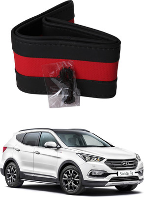 AYW Hand Stiched Steering Cover For Hyundai SantaFe(Black, Red, Leather)