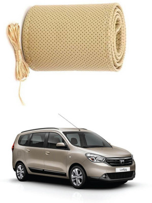 AYW Hand Stiched Steering Cover For Renault Lodgy(Beige, Leather)