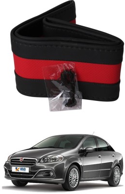 AYW Hand Stiched Steering Cover For Fiat Linea Classic(Black, Red, Leather)