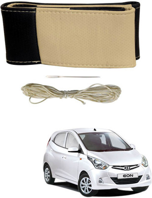 AYW Hand Stiched Steering Cover For Chevrolet Enjoy(Black, Beige, Leather)