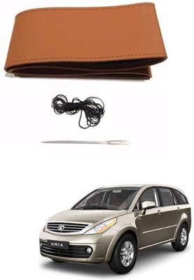 AYW Hand Stiched Steering Cover For Tata Aria(Tan, Leather)