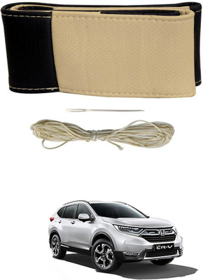 AYW Hand Stiched Steering Cover For Hyundai Creta(Black, Beige, Leather)
