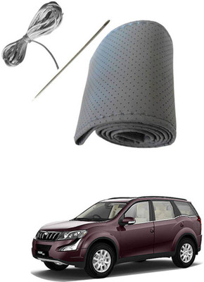 AYW Hand Stiched Steering Cover For Mahindra XUV 500(Grey, Leather)