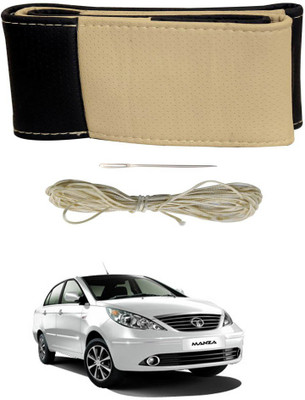 AYW Hand Stiched Steering Cover For Mahindra Mahindra(Black, Beige, Leather)