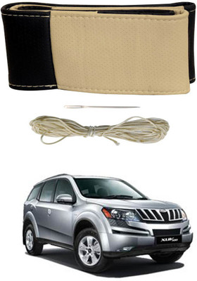 AYW Hand Stiched Steering Cover For Mahindra XUV(Black, Beige, Leather)