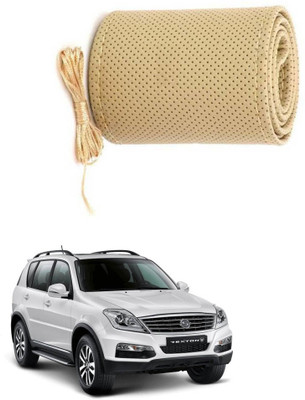 AYW Hand Stiched Steering Cover For SsangYong SsangYong Rexton(Beige, Leather)