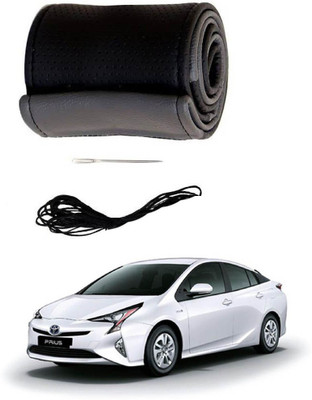 AYW Hand Stiched Steering Cover For Toyota Prius(Grey, Black, Leather)