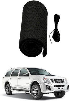 AYW Hand Stiched Steering Cover For Isuzu MU-7 -2014(Black, Leather)