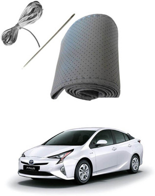 AYW Hand Stiched Steering Cover For Toyota Prius(Grey, Leather)