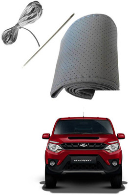 AYW Hand Stiched Steering Cover For Mahindra Universal For Car(Grey, Leather)
