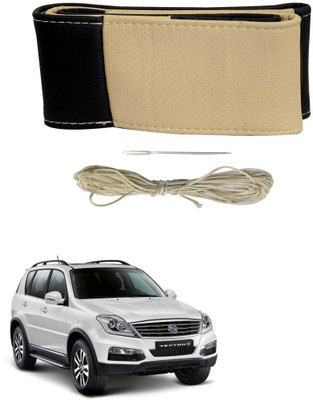 AYW Hand Stiched Steering Cover For Tata Sumo Grand(Black, Beige, Leather)