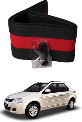 AYW Hand Stiched Steering Cover For Volkswagen Verito(Black, Red, Leather)