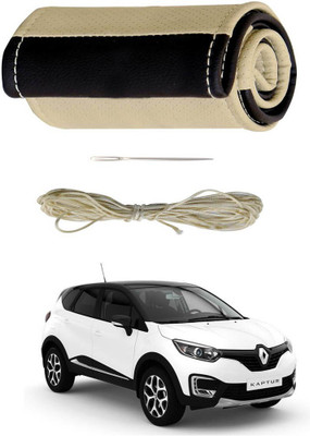 AYW Hand Stiched Steering Cover For Volkswagen Jetta(Beige, Brown, Leather)