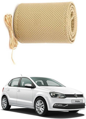 AYW Hand Stiched Steering Cover For Volkswagen Polo(Beige, Leather)