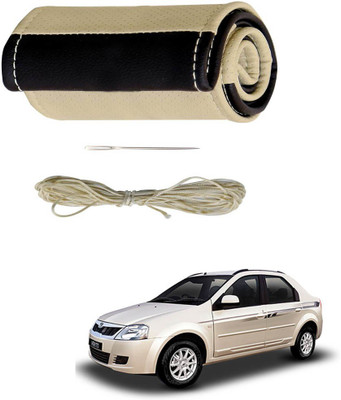 AYW Hand Stiched Steering Cover For Mahindra Verito(Beige, Brown, Leather)