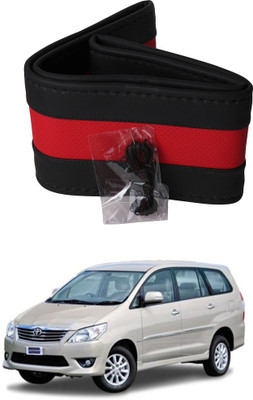 AYW Hand Stiched Steering Cover For Toyota Innova(Black, Red, Leather)