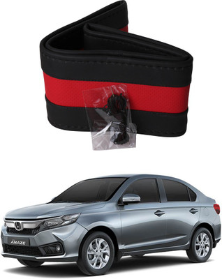 AYW Hand Stiched Steering Cover For Honda Amaze(Black, Red, Leather)