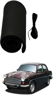 AYW Hand Stiched Steering Cover For HM Ambassador 2.0D(Black, Leather)